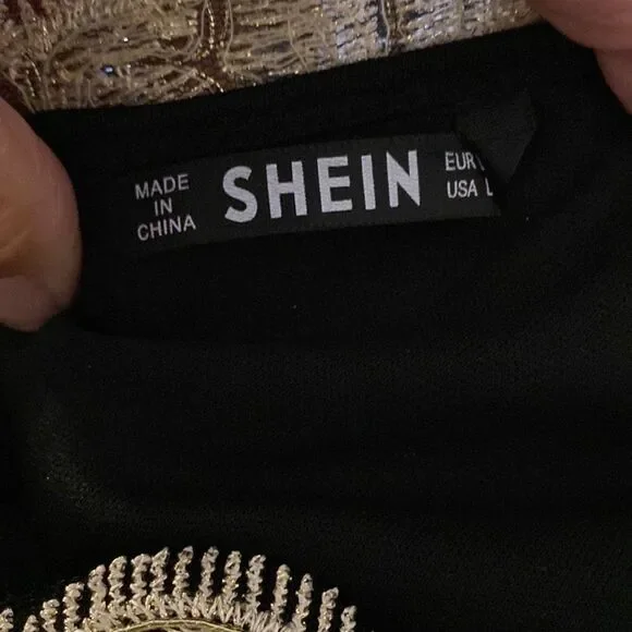 Black and Gold Party Dress Size Large - Picture 9 of 9